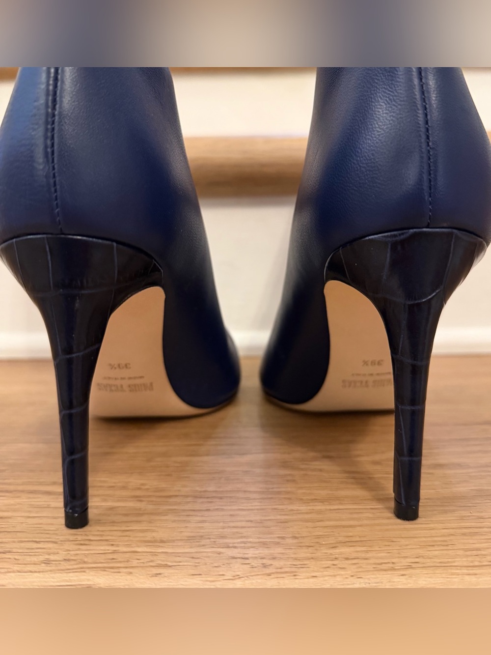 Paris Texas Blue Leather Slouchy Ankle Boots Stiletto Pointed Toe EU 39.5 - Picture 4 of 14